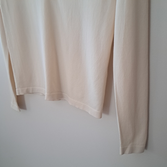 Zara Henley Cream Buttoned Maille Top - Picture 4 of 8